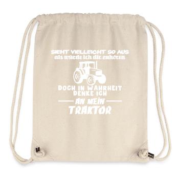 Doch in Wahrheit denke ich an mein Traktor - Stanley/Stella recycelter Gym Bag - Naturweiß - Vorne