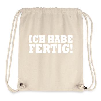 Ich habe fertig - Stanley/Stella recycelter Gym Bag - Naturweiß - Vorne