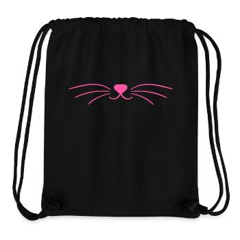 Süße rosa Katze Gesicht Maske - Stanley/Stella recycelter Gym Bag - Schwarz - Vorne