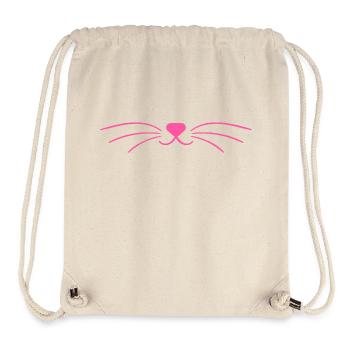 Cute Pink Cat Face Mask - Stanley/Stella Recycled Gym Bag - natural - Front