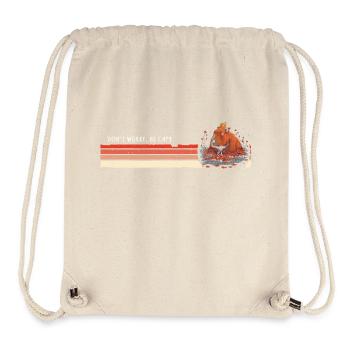 Capybara Vintage - Ne vous inquiétez pas, soyez Capy - Sac à cordon recyclé Stanley/Stella - blanc naturel - Devant