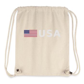 ÉQUIPE États-Unis Drapeau américain devant la police de caractères - Sac à cordon recyclé Stanley/Stella - blanc naturel - Devant