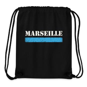 Marseille Millésime - Sac à cordon recyclé Stanley/Stella - noir - Devant