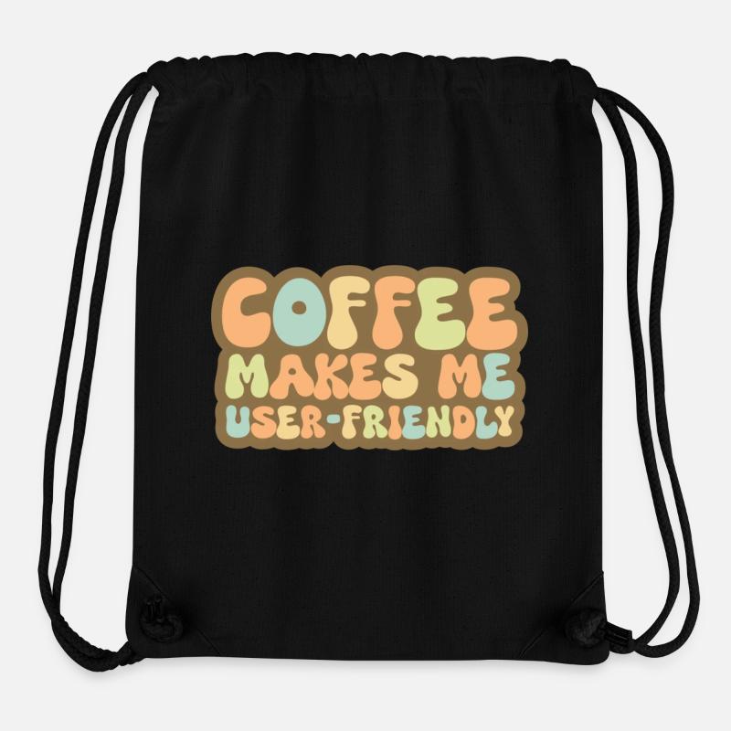 Le café me rend convivial - Sac à cordon recyclé Stanley/Stella - noir
