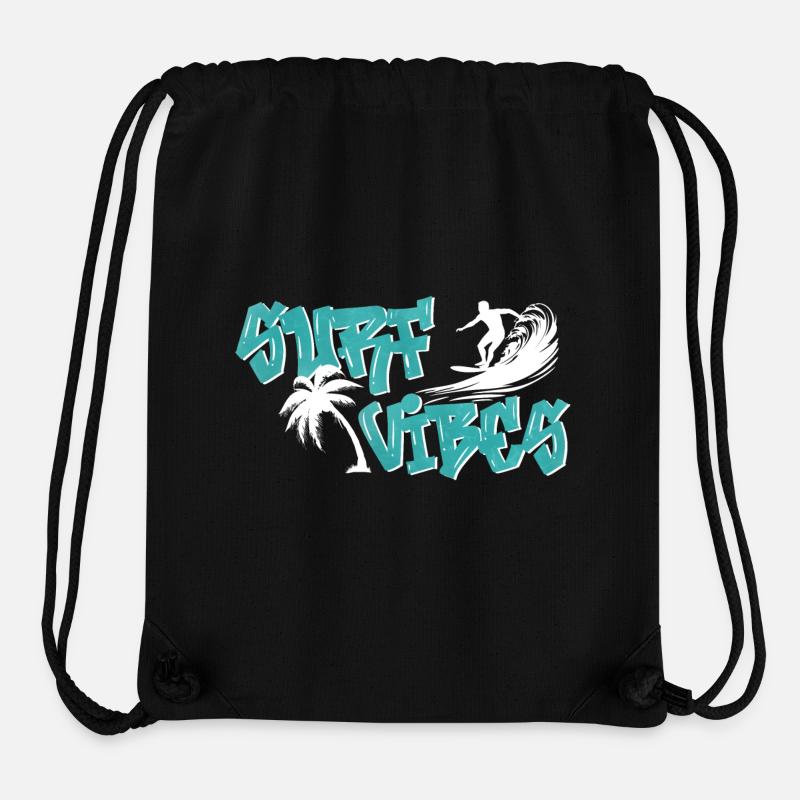 Surf Vibes - Homme / Garçon - Sac à cordon recyclé Stanley/Stella - noir