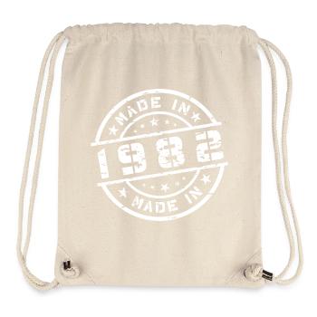 Année de naissance Anniversaire Né(e) en 1982 - Sac à cordon recyclé Stanley/Stella - blanc naturel - Devant