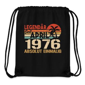 Born In April 1976 Funny Birthday Retro - Stanley/Stella Recycled Gym Bag - black - Front