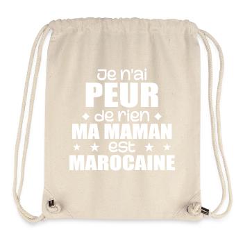 Je n'ai peur de rien ma maman est Marocaine - Sac à cordon recyclé Stanley/Stella - blanc naturel - Devant
