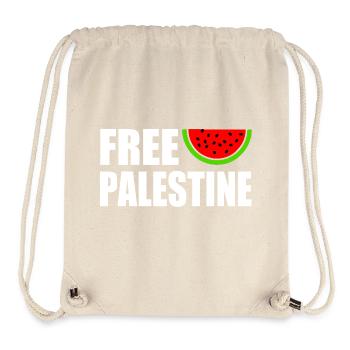 Free palestine - Sac à cordon recyclé Stanley/Stella - blanc naturel - Devant