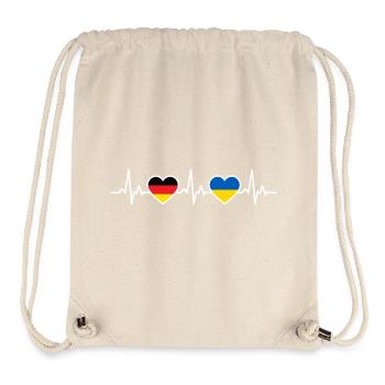 Ukraine Germany Heartbeat Flag Ukrainian - Stanley/Stella Recycled Gym Bag - natural - Front