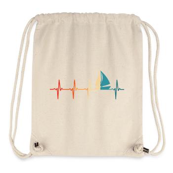 Retro Segler Segelboot Herzschlag Segeln - Stanley/Stella recycelter Gym Bag - Naturweiß - Vorne