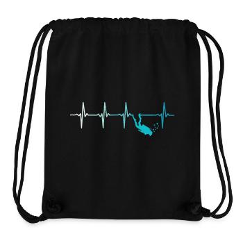 Tauchen Herzschlag Retro Taucher - Stanley/Stella recycelter Gym Bag - Schwarz - Vorne