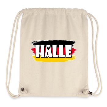 Hall, Ville, Allemagne, Drapeau - Sac à cordon recyclé Stanley/Stella - blanc naturel - Devant