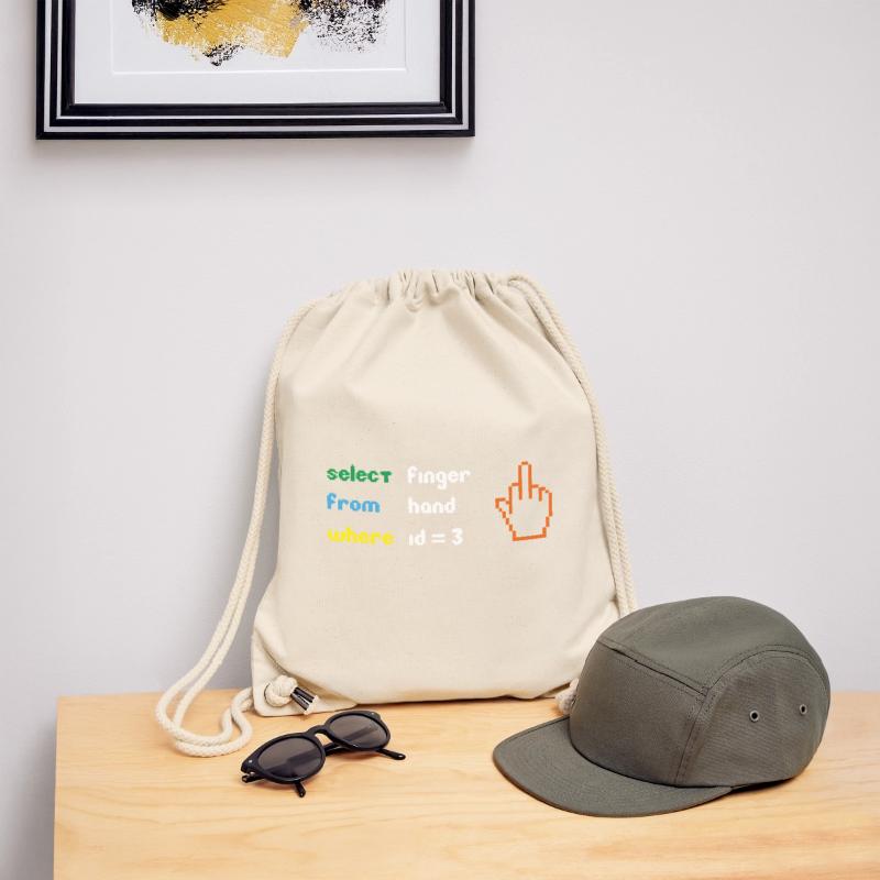 Funny SQL Query: 8-Bit Middle Finger for Geeks Stanley/Stella Recycled Gym Bag