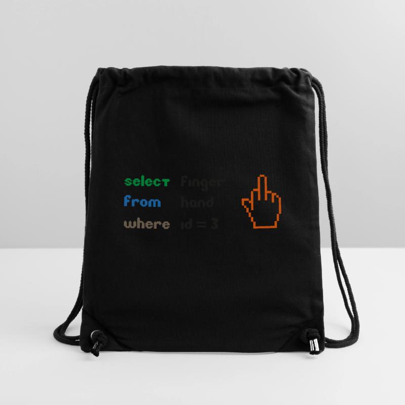 Funny SQL Query : un doigt d’honneur 8 bits pour les geeks Sac à cordon recyclé Stanley/Stella