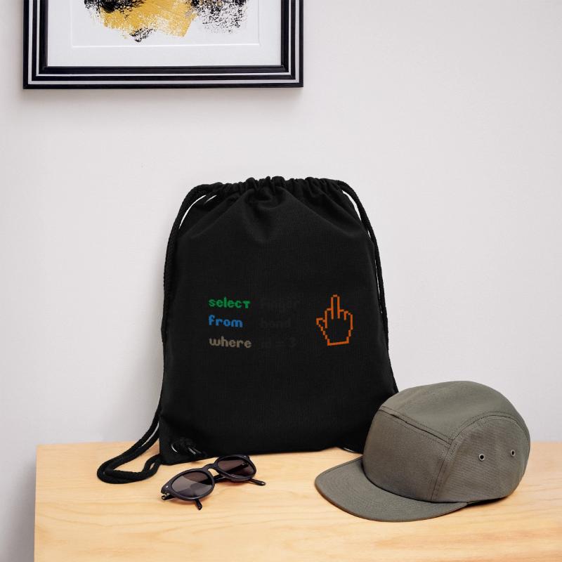 Funny SQL Query : un doigt d’honneur 8 bits pour les geeks Sac à cordon recyclé Stanley/Stella