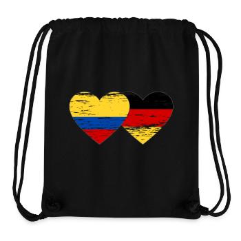 Colombia Germany Flag Heart Used - Stanley/Stella Recycled Gym Bag - black - Front