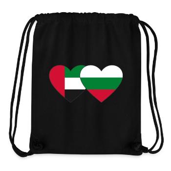 United Arab Emirates Bulgaria Flag Heart - Stanley/Stella Recycled Gym Bag - black - Front
