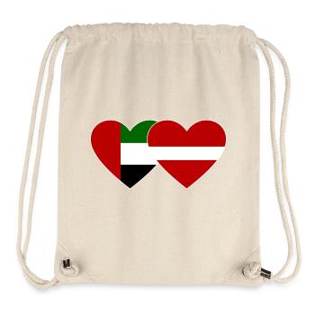 United Arab Emirates Latvia Flag Heart - Stanley/Stella Recycled Gym Bag - natural - Front