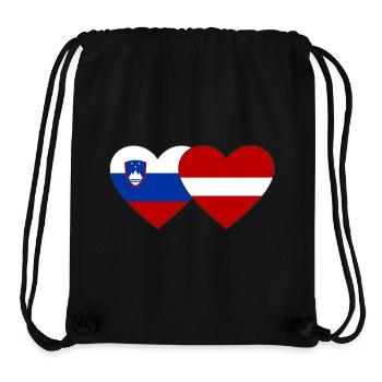 Slovenia Latvia Flag Heart - Stanley/Stella Recycled Gym Bag - black - Front