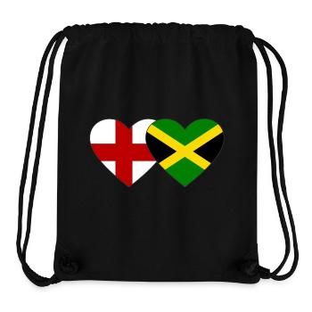 England Jamaika Flagge Herz - Stanley/Stella recycelter Gym Bag - Schwarz - Vorne