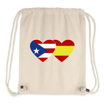 Puerto Rico Spanien Flagge Herz - Stanley/Stella recycelter Gym Bag - Naturweiß - Vorne