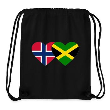 Norwegen Jamaika Flagge Herz - Stanley/Stella recycelter Gym Bag - Schwarz - Vorne