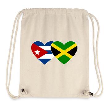 Kuba Jamaika Flagge Herz - Stanley/Stella recycelter Gym Bag - Naturweiß - Vorne