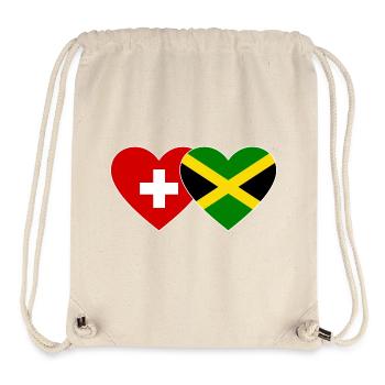 Schweiz Jamaika Flagge Herz - Stanley/Stella recycelter Gym Bag - Naturweiß - Vorne