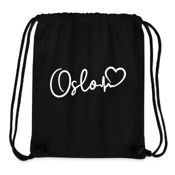 Oslo Herzschlag - Stanley/Stella recycelter Gym Bag - Schwarz - Vorne