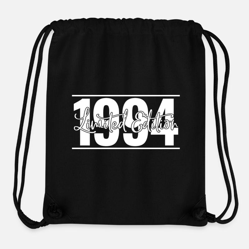 Edition limitée 1994 - Cadeau 30e anniversaire - Sac à cordon recyclé Stanley/Stella - noir
