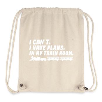 I Can't I Have Plans In My Train Room - Stanley/Stella Recycled Gym Bag - natural - Front