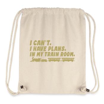 I Can't I Have Plans In My Train Room - Stanley/Stella Recycled Gym Bag - natural - Front