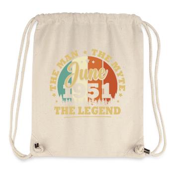 Juin 1951, 72 Ans Anniversaire Hommes femmes - Sac à cordon recyclé Stanley/Stella - blanc naturel - Devant