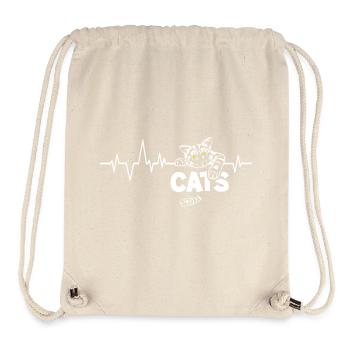 Battements de cœur Chats - Sac à cordon recyclé Stanley/Stella - blanc naturel - Devant