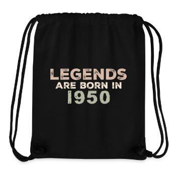Légendes des années 1950 Vintage rétro anniversaire Original - Sac à cordon recyclé Stanley/Stella - noir - Devant