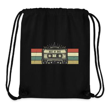 1945 Kassette - Geboren 1945 Geburtstagsgeschenk - Stanley/Stella recycelter Gym Bag - Schwarz - Vorne