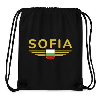 Sofia Design – Fière de la capitale bulgare - Sac à cordon recyclé Stanley/Stella - noir - Devant