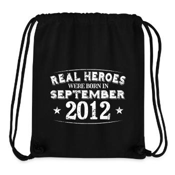 Real Heroes were born in September 2012 Birthday - Stanley/Stella Recycled Gym Bag - black - Front