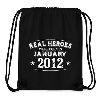 Real Heroes were born in January 2012 Birthday - Stanley/Stella Recycled Gym Bag - black - Front