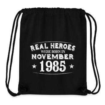Real Heroes were born in November 1985 Birthday - Stanley/Stella Recycled Gym Bag - black - Front