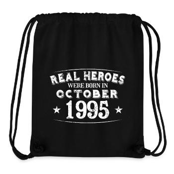 Real Heroes were born in October 1995 Birthday - Stanley/Stella Recycled Gym Bag - black - Front