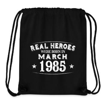 Real Heroes were born in March 1985 Birthday - Stanley/Stella Recycled Gym Bag - black - Front