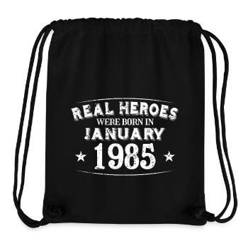 Real Heroes were born in January 1985 Birthday - Stanley/Stella Recycled Gym Bag - black - Front