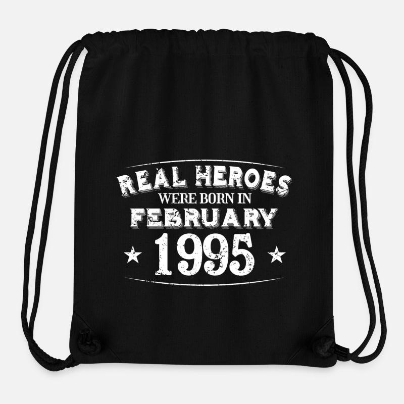 Real Heroes sont nés en février 1995 Anniversaire - Sac à cordon recyclé Stanley/Stella - noir