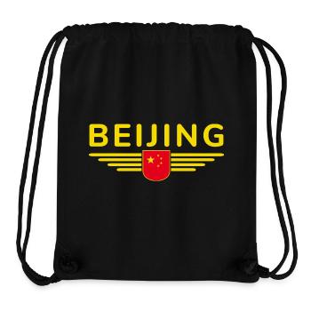 Pékin Chine Fan Design T-Shirt Tenue - Sac à cordon recyclé Stanley/Stella - noir - Devant