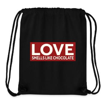 L’AMOUR SENT LE CHOCOLAT - Sac à cordon recyclé Stanley/Stella - noir - Devant