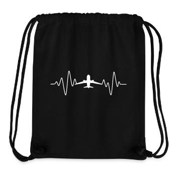 Flugzeug Herzschlag - Stanley/Stella recycelter Gym Bag - Schwarz - Vorne