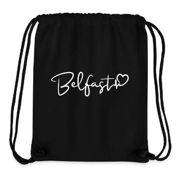 Belfast Herzschlag - Stanley/Stella recycelter Gym Bag - Schwarz - Vorne