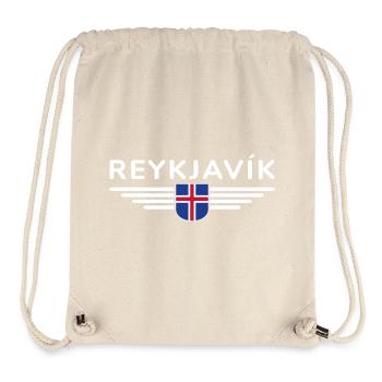 Reykjavík T-Shirt – Stadt der Nordlichter - Stanley/Stella recycelter Gym Bag - Naturweiß - Vorne